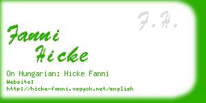 fanni hicke business card